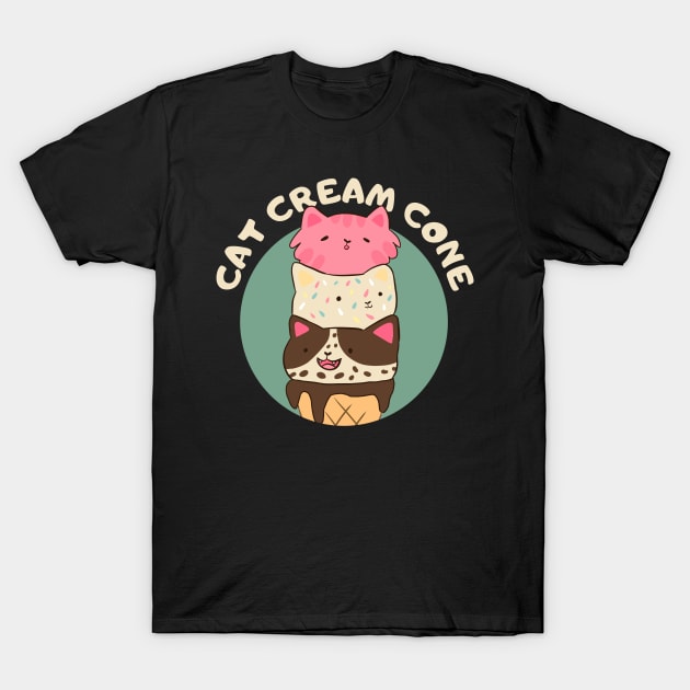 Kawaii Ice Cream Cats T-Shirt by Yarafantasyart